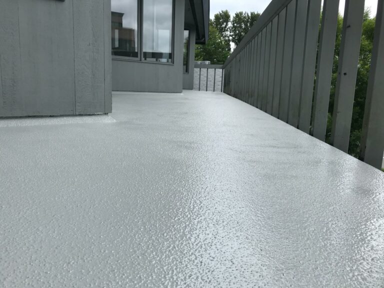 An example of after applying a urethane coating over a new deck.